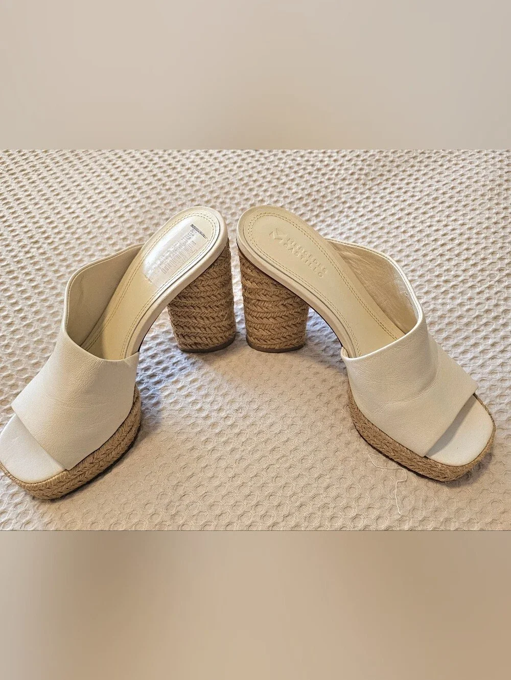 ✨ Mercedes Castillo Rocio Ivory Leather Platform Mule Sandals NWT Size 7.5✨